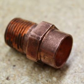 1/2" X 3/8" Reducing Male Copper Adapter