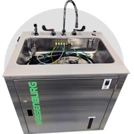 The Scope-Assist Flushing Sink.