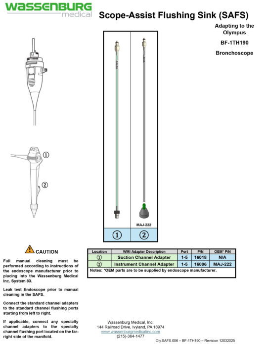 Adapting to Olympus BF-1TH190 Bronchoscope