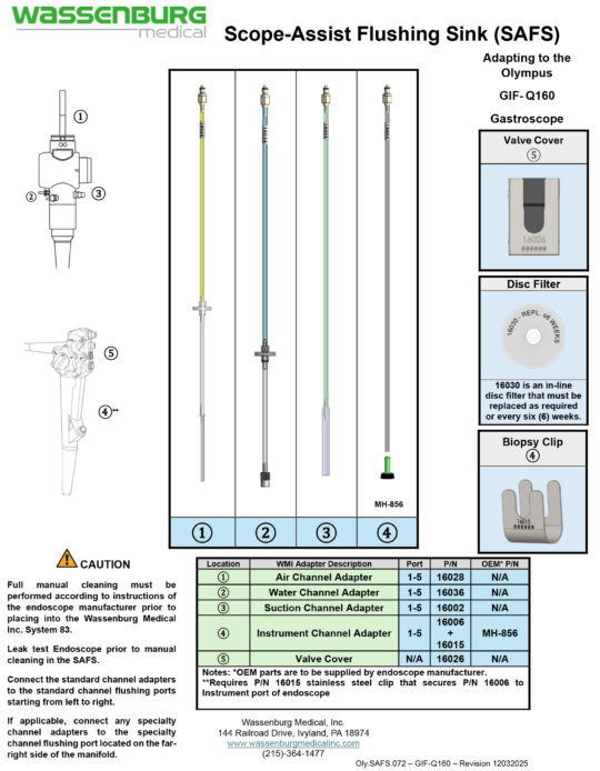 Oly.SAFS.072 - GIF-Q160 - Rev 12032025 Adapting to Olympus GIF-Q160 Gastroscope