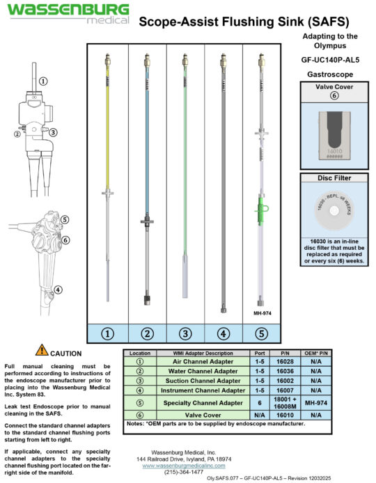 Oly.SAFS.077 - GF-UC140P-AL5 - Rev 12032025 Adapting to Olympus GIF-UC140P-AL5 Ultrasonic Gastroscope
