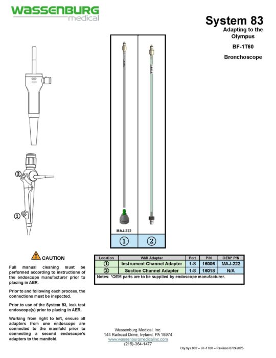 Oly.Sys.002 - BF-1T60 - Rev 07242025 Adapting to Olympus BF-1T60 Bronchoscope