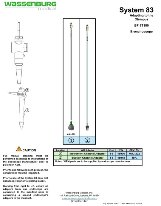 Adapting to Olympus BF-1T180 Bronchoscope