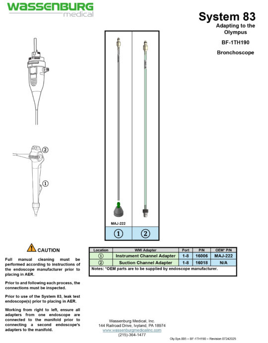 Oly.Sys.005 - BF-1TH190 - Rev 07242025 Adapting to Olympus BF-1TH190 Bronchoscope