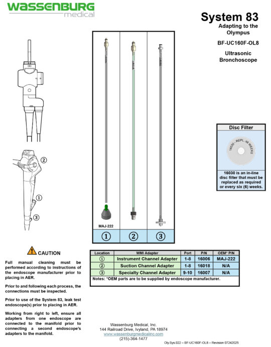 Oly.Sys.022 - BF-UC160F-OL8 - Rev 07242025 Adapting to Olympus BF-UC160F-OL8 Ultrasonic Bronchoscope