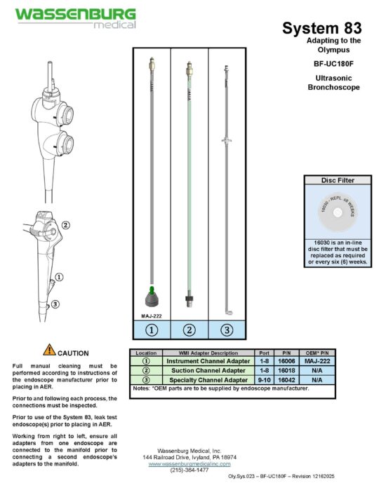 Oly.Sys.023 - BF-UC180F - Rev 12162025 Adapting to Olympus BF-UC180F Ultrasonic Bronchoscope