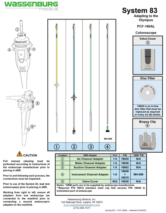 Oly.Sys.051 - PCF-160AL - Rev 07242025 Adapting to Olympus PCF-160AL Colonoscope