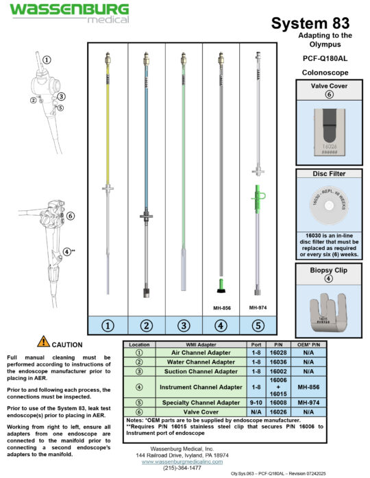Oly.Sys.063 - PCF-Q180AL - Rev 07242025 Adapting to Olympus PCF-Q180AL Colonoscope