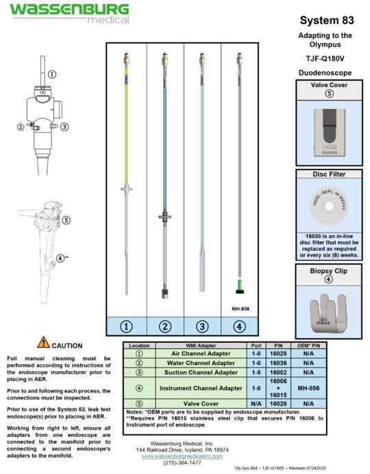 Oly.Sys.064 - TJF-Q180V - Rev 07242025 Adapting to Olympus TJF-Q180V Duodenoscope