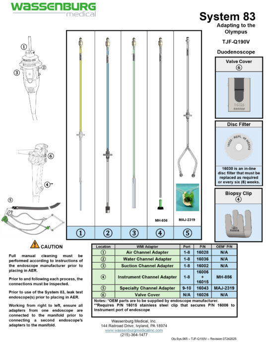 Oly.Sys.065 - TJF-Q190V - Rev 07242025 Adapting to Olympus TJF-Q190V Duodenoscope