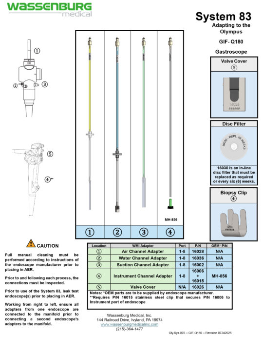 Oly.Sys.076 - GIF-Q180 - Rev 07242025 Adapting to Olympus GIF-Q180 Gastroscope