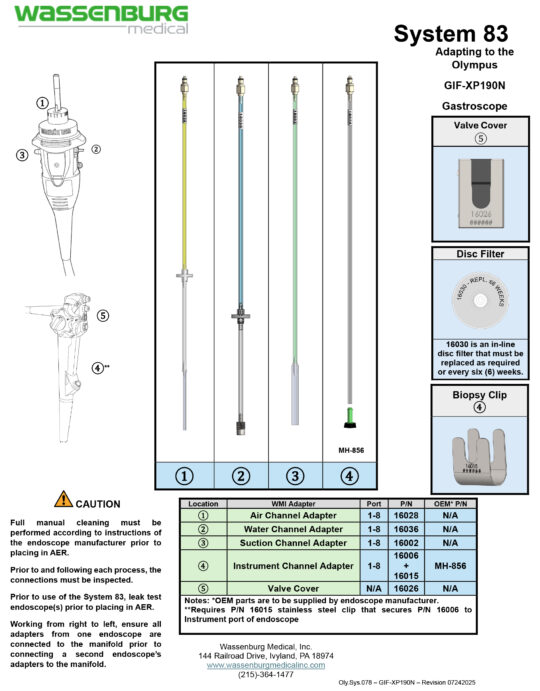 Oly.Sys.078 - GIF-XP190N - Rev 07242025 Adapting to Olympus GIF-XP190N Gastroscope
