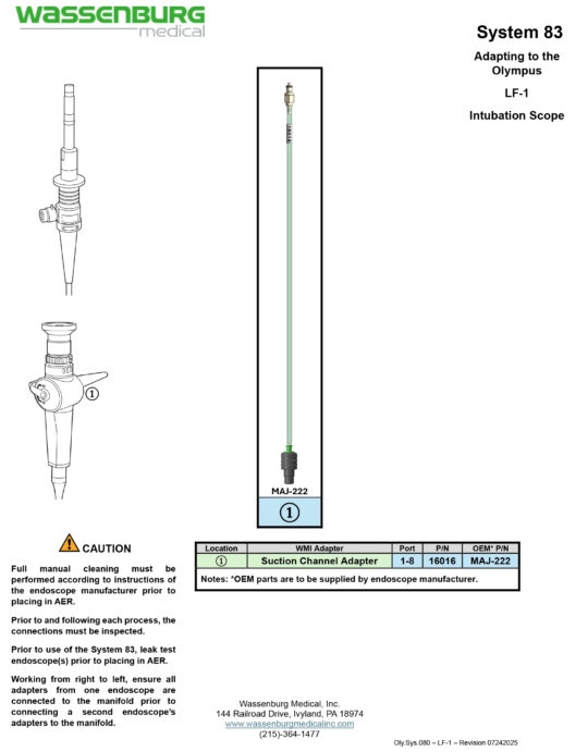 Adapting to Olympus LF-1 Intubation Scope