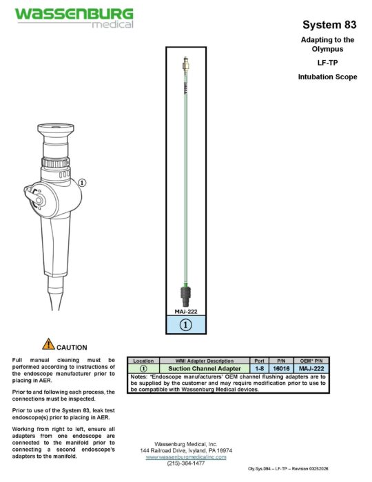 Adapting to Olympus LF-TP Intubation Scope