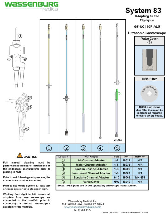 Oly.Sys.087 - GF-UC140P-AL5 - Rev 07242025 Adapting to Olympus GIF-UC140P-AL5 Ultrasonic Gastroscope