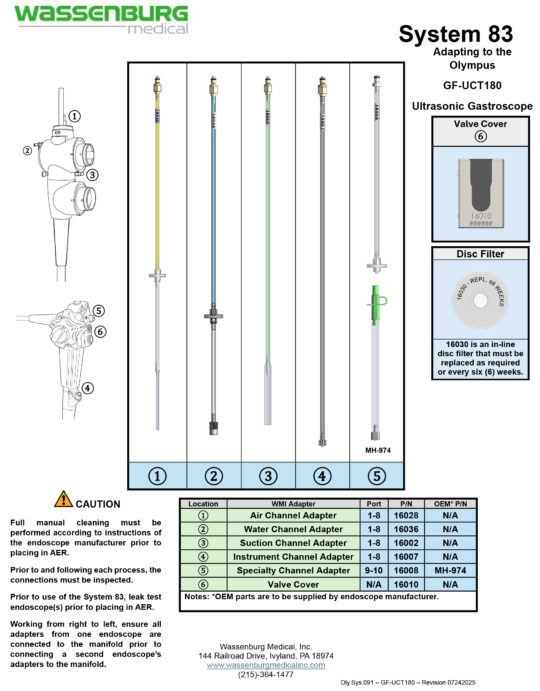 Oly.Sys.091 - GF-UCT180 - Rev 07242025 Adapting to Olympus GIF-UCT180 Ultrasonic Gastroscope