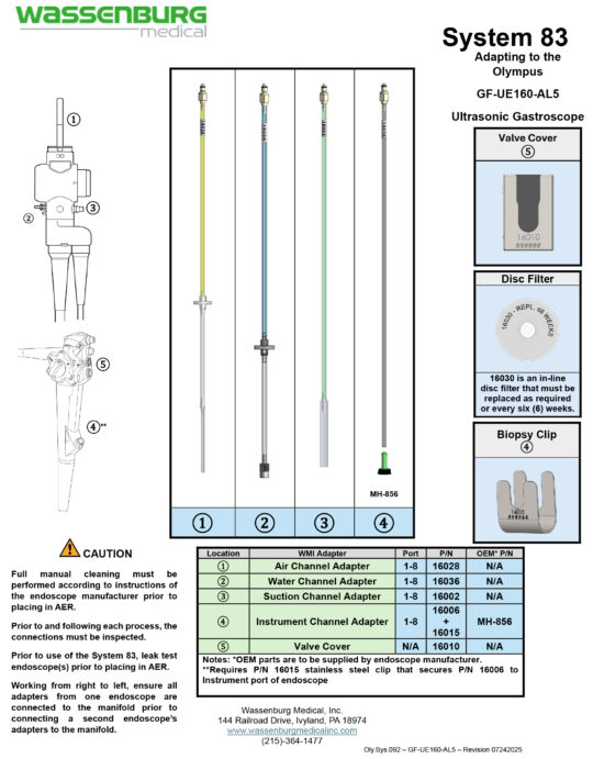 Oly.Sys.092 - GF-UE160-AL5 - Rev 07242025 Adapting to Olympus GF-UE160-AL5 Ultrasonic Gastroscope