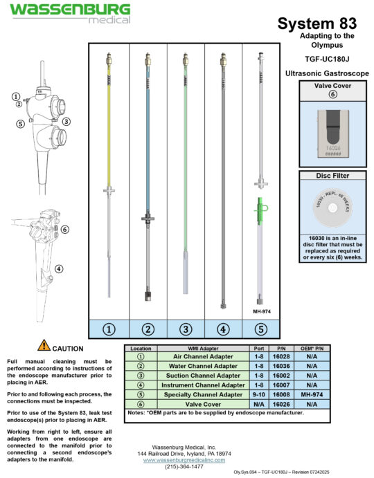 Oly.Sys.094 - TGF-UC180J - Rev 07242025 Adapting to Olympus TGF-UC180J Ultrasonic Gastroscope