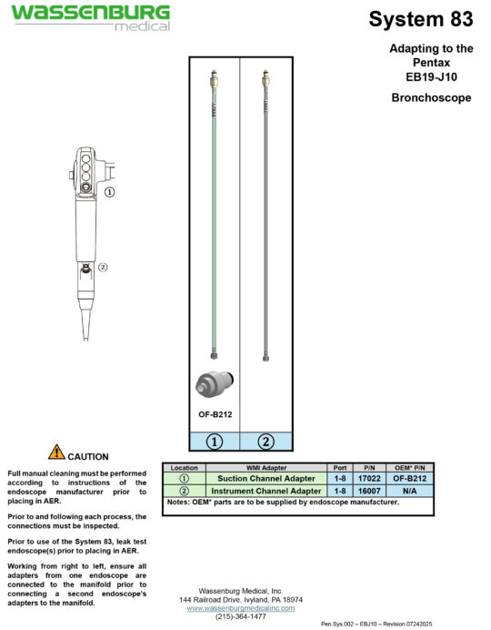 Pen.Sys.002 - EB19-J10 - Rev 07242025 Adapting to Pentax EB19-J10 Bronchoscope