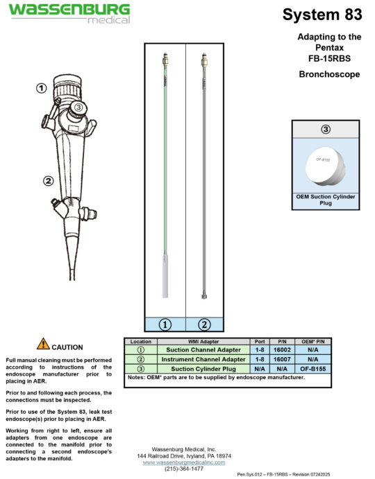 Adapting to Pentax FB-15RBS Bronchoscope