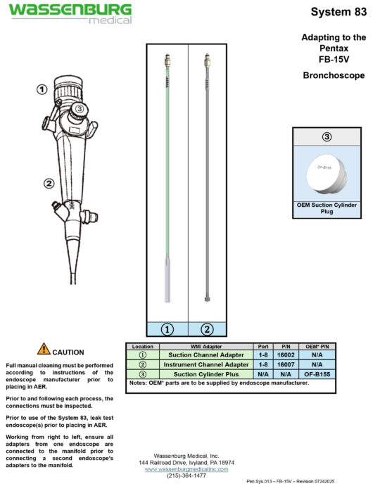 Adapting to Pentax FB-15V Bronchoscope