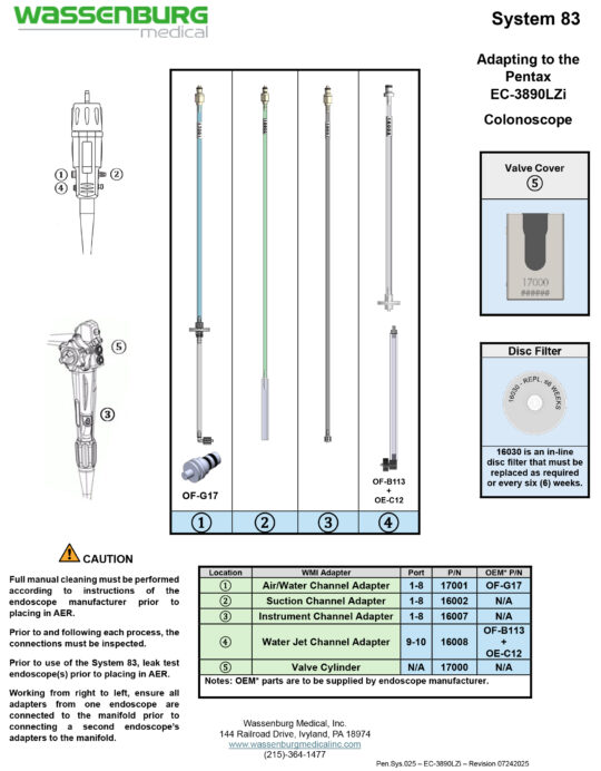 Pen.Sys.025 - EC-3890LZi - Rev 07242025 Adapting to Pentax EC-3890LZi Colonoscope