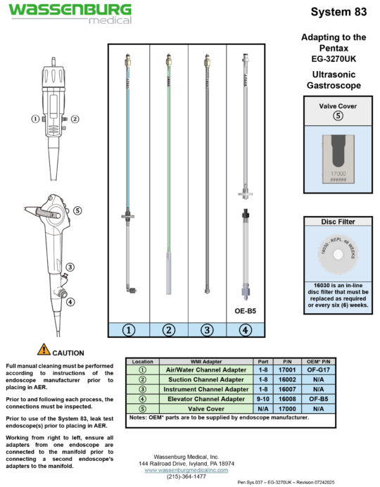 Pen.Sys.037 - EG-3270UK - Rev 07242025 Adapting to Pentax EG-3270UK Ultrasonic Gastroscope