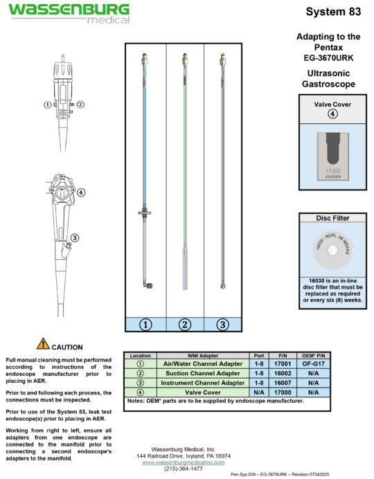 Pen.Sys.039 - EG-3670URK - Rev 07242025 Adapting to Pentax EG-3670URK Ultrasonic Gastroscope