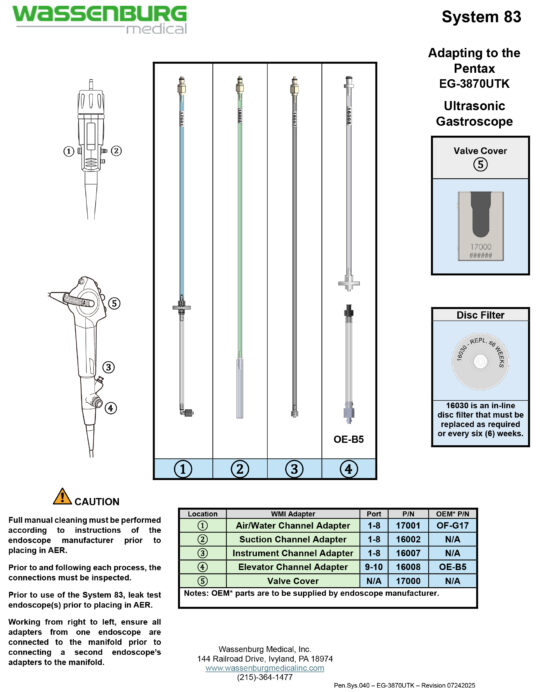 Pen.Sys.040 - EG-3870UTK - Rev 07242025 Adapting to Pentax EG-3870UTK Ultrasonic Gastroscope