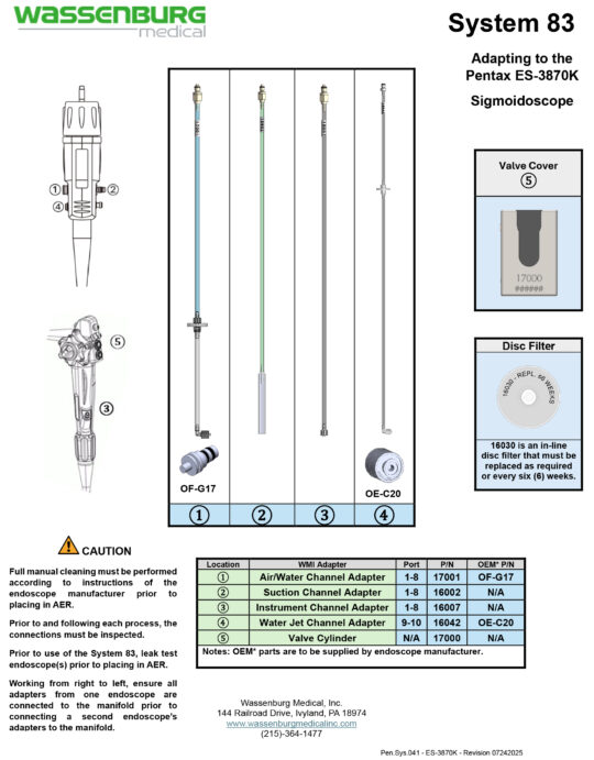 Adapting to Pentax ES-3870K Sigmoidoscope
