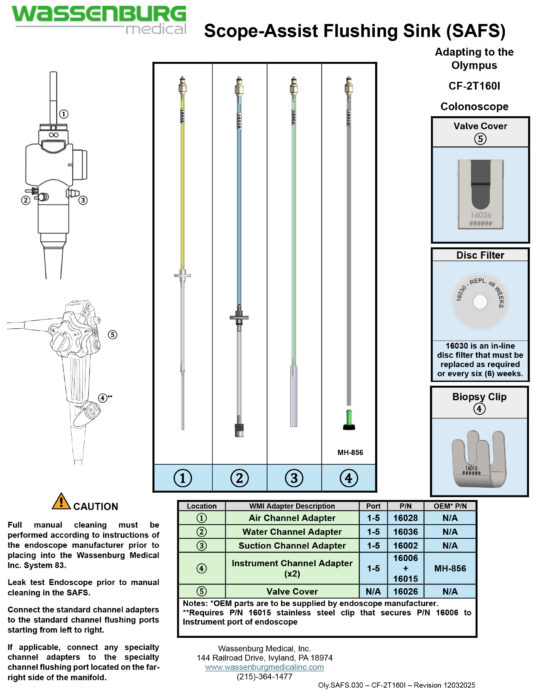 Oly.SAFS.030 - CF-2T160I - Rev 12032025 Adapting to Olympus CF-2T160I Colonoscope