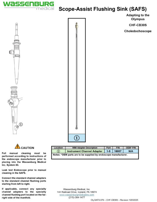 Oly.SAFS.079 - CHF-CB30S - Rev 12032025 Adapting to Olympus CHF-CB30S Choledochoscope