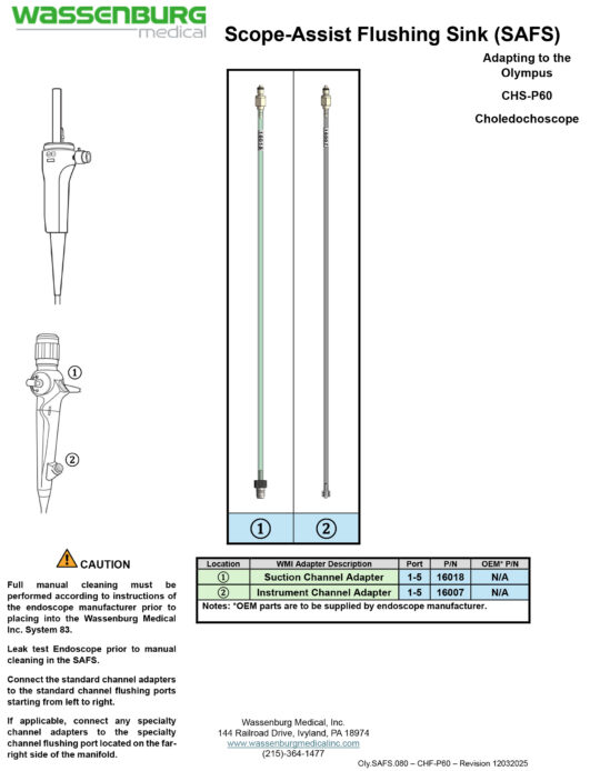 Oly.SAFS.080 - CHF-P60 - Rev 12032025 Adapting to Olympus CHS-P60 Choledochoscope