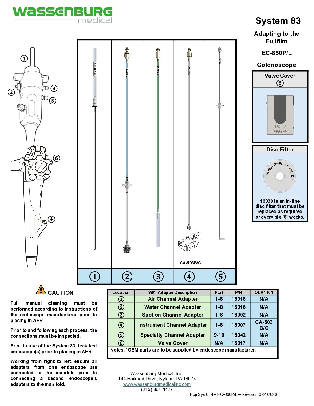 Fuji.Sys.044 - EC-860P_L - Rev 07202026 Adapting to Fujifilm EC-860P/L Colonoscope
