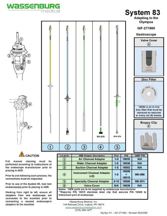 Oly.Sys.101 - GIF-2T1500 - Rev 09222026 Adapting to Olympus GIF-2T1500 Gastroscope